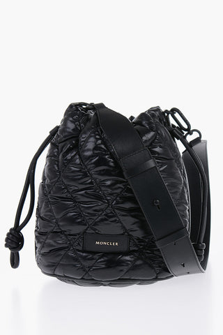 Quilted Bucket Bag with Leather Inserts