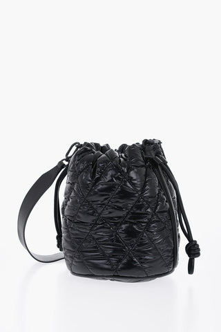 Quilted Bucket Bag with Leather Inserts