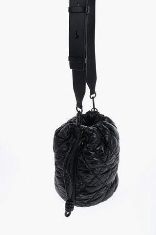 Quilted Bucket Bag with Leather Inserts