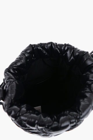 Quilted Bucket Bag with Leather Inserts