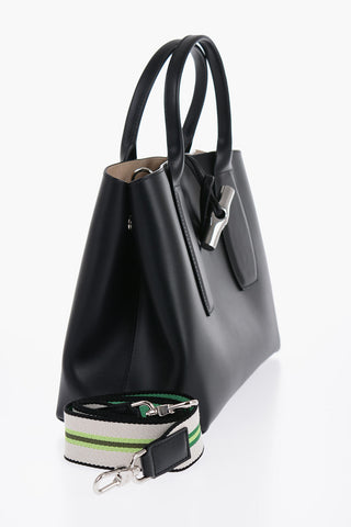 Leather ROSEAU Bag with Canvas Shoulder Strap