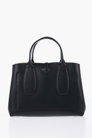 Leather ROSEAU Bag with Canvas Shoulder Strap