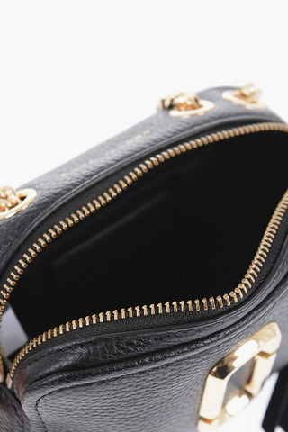 Grained Leather THE GLAM SHOT Bag with Chain