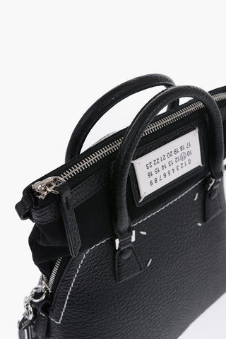 MM11 Borsa Mini 5AC CLASSIQUE in Pelle Martellata con Bordi a Vista