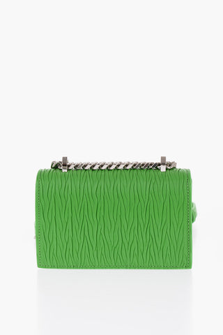 Borsa FOUR RING in Pelle Plissettata con Catena