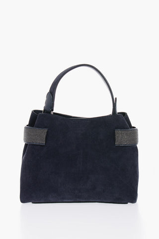 Suede Mini Bag with Jewel Detail