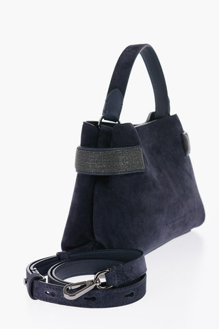Suede Mini Bag with Jewel Detail