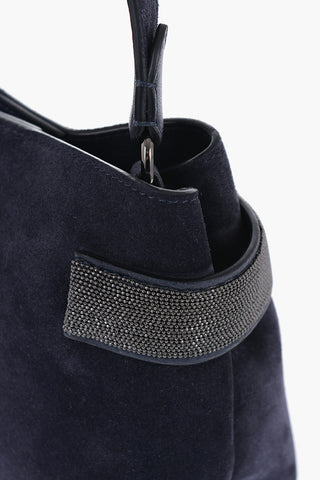 Suede Mini Bag with Jewel Detail