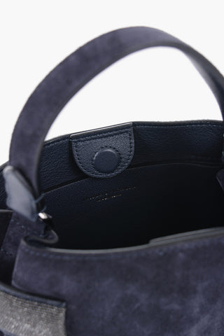 Suede Mini Bag with Jewel Detail