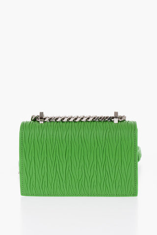 Borsa FOUR RING in Pelle Plissettata con Catena