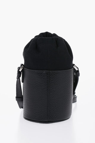 MM11 Grained Leather Mini Bucket Bag with Logoed Label