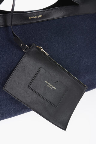 Denim THE BOW Maxi Tote Bag with Clutch
