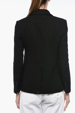Double-breasted Tweed Cotton Blend Blazer