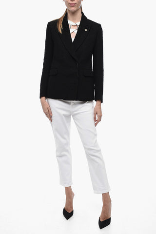Double-breasted Tweed Cotton Blend Blazer