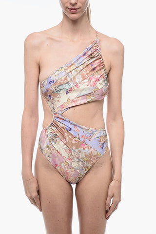 One Shoulder One-Piece Swimsuit with Cut-Out Details