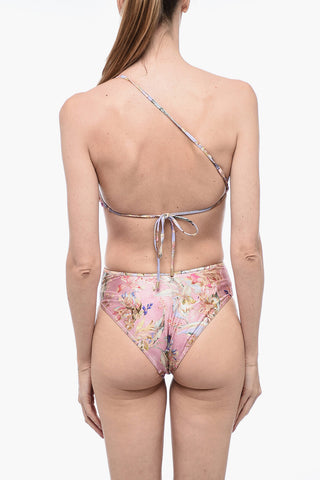 One Shoulder One-Piece Swimsuit with Cut-Out Details