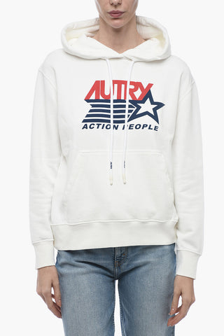 Logo Print Brushed Cotton Hoodie
