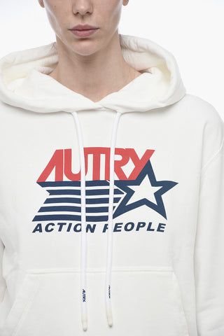Logo Print Brushed Cotton Hoodie