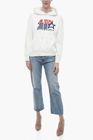 Logo Print Brushed Cotton Hoodie