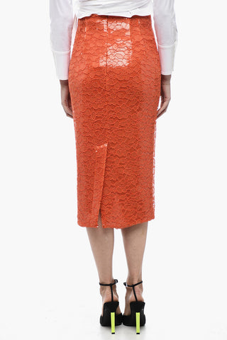 Longuette in Pizzo e Paillettes con Spacco Posteriore
