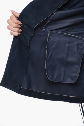 Giubbotto in Suede con Dettaglio Frangiato