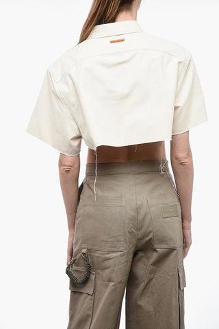 EXRAY Cropped-Fit-Hemd mit offenem Saum