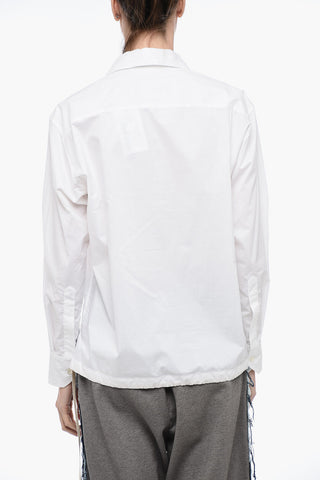 Popeline Asymmetric Shirt with Drawstring