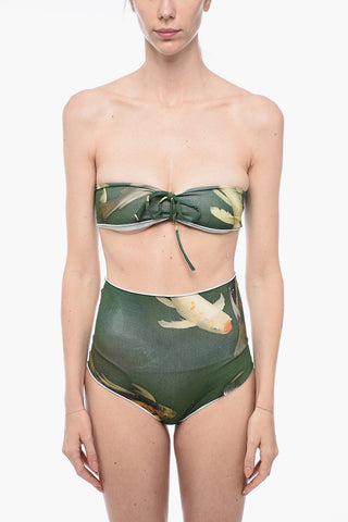 Set Bikini Stampato a Vita Alta