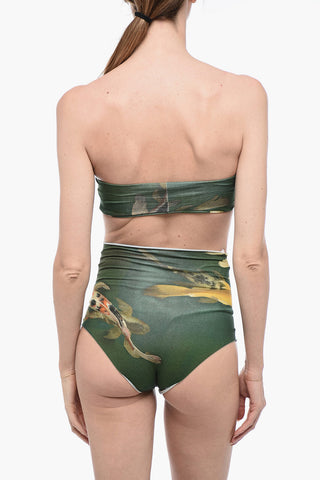 Set Bikini Stampato a Vita Alta