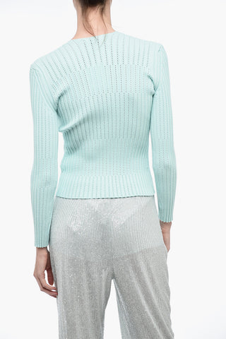 Maglia a Coste con Dettaglio Traforato