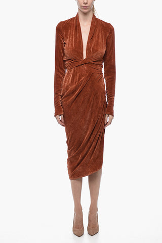 STROBE Velour Wrap Dress