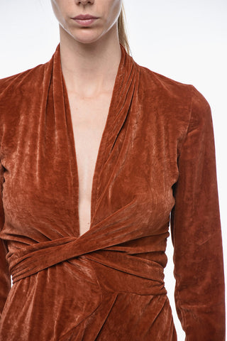 STROBE Velour Wrap Dress