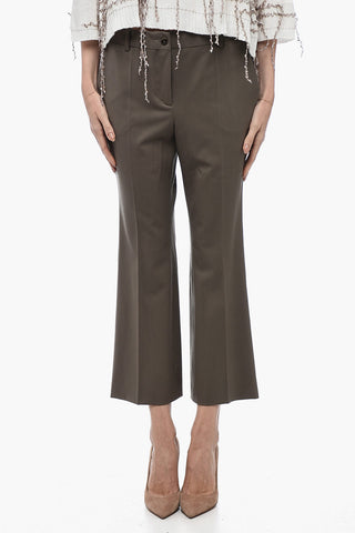 Stretch Virgin Wool Flared Fit Chinos Pants