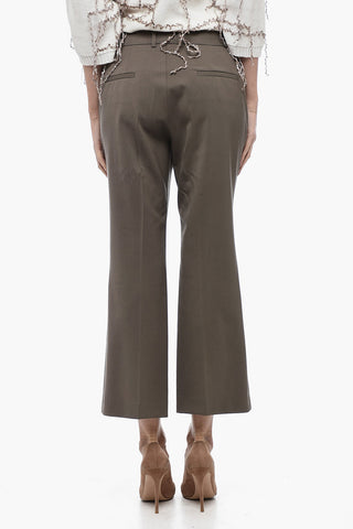Stretch Virgin Wool Flared Fit Chinos Pants