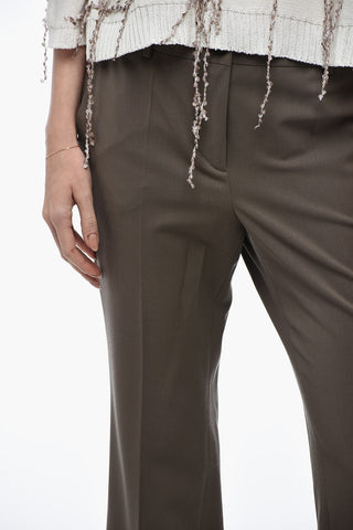 Stretch Virgin Wool Flared Fit Chinos Pants