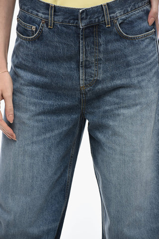 Wide-Leg Denims with Stone Wash Effect 30cm