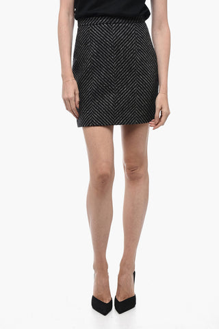 Herringbone Patterned CHEVRON Pencil Miniskirt