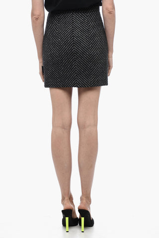 Herringbone Patterned CHEVRON Pencil Miniskirt