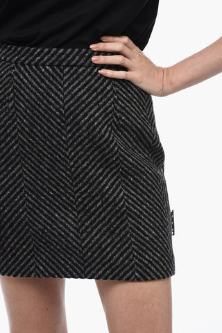Herringbone Patterned CHEVRON Pencil Miniskirt