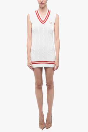 Aran Cotton V-Neck Mini Dress