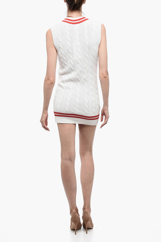 Aran Cotton V-Neck Mini Dress