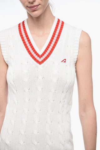 Aran Cotton V-Neck Mini Dress