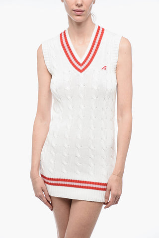 Aran Cotton V-Neck Mini Dress