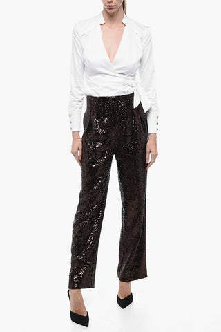Pantaloni CLYDE a Gamba Ampia con Paillettes