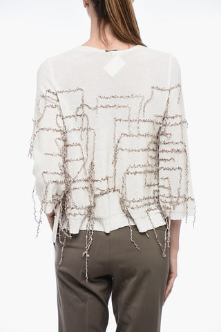 Maglia Svasata con Applicazione in Frange