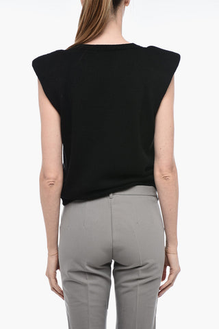 Maglia Smanicata con Spalline Imbottite