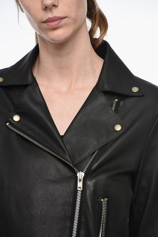 Leather IMPACT Biker Jacket with Zipped Pockets