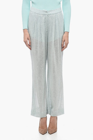 Mesh-Hose Mit Paillettenstickerei