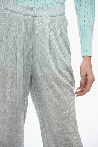 Mesh-Hose Mit Paillettenstickerei