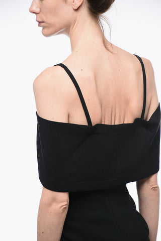 Off-Shoulder Sheath Dress with Front Split
